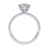 2.10 Ct Pear Shape Hidden Halo Lab Diamond Engagement Ring In White Gold