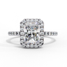 2.15 Carat Radiant Cut Halo Lab Diamond Engagement Ring In White Gold