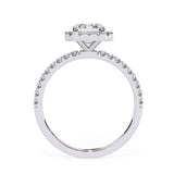 2.15 Carat Radiant Cut Halo Lab Diamond Engagement Ring In White Gold