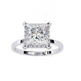 2.20 Carat Princess Cut Halo Lab Diamond Engagement Ring In White Gold