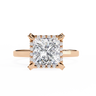 2.20 Carat Princess Cut Halo Lab Diamond Engagement Ring In Rose Gold