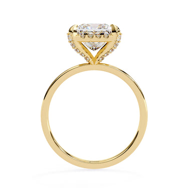 2.20 Carat Princess Cut Halo Lab Diamond Engagement Ring In Yellow Gold