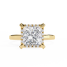 2.20 Carat Princess Cut Halo Lab Diamond Engagement Ring In Yellow Gold