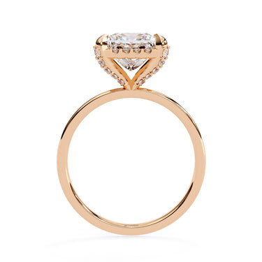 2.20 Carat Princess Cut Halo Lab Diamond Engagement Ring In Rose Gold