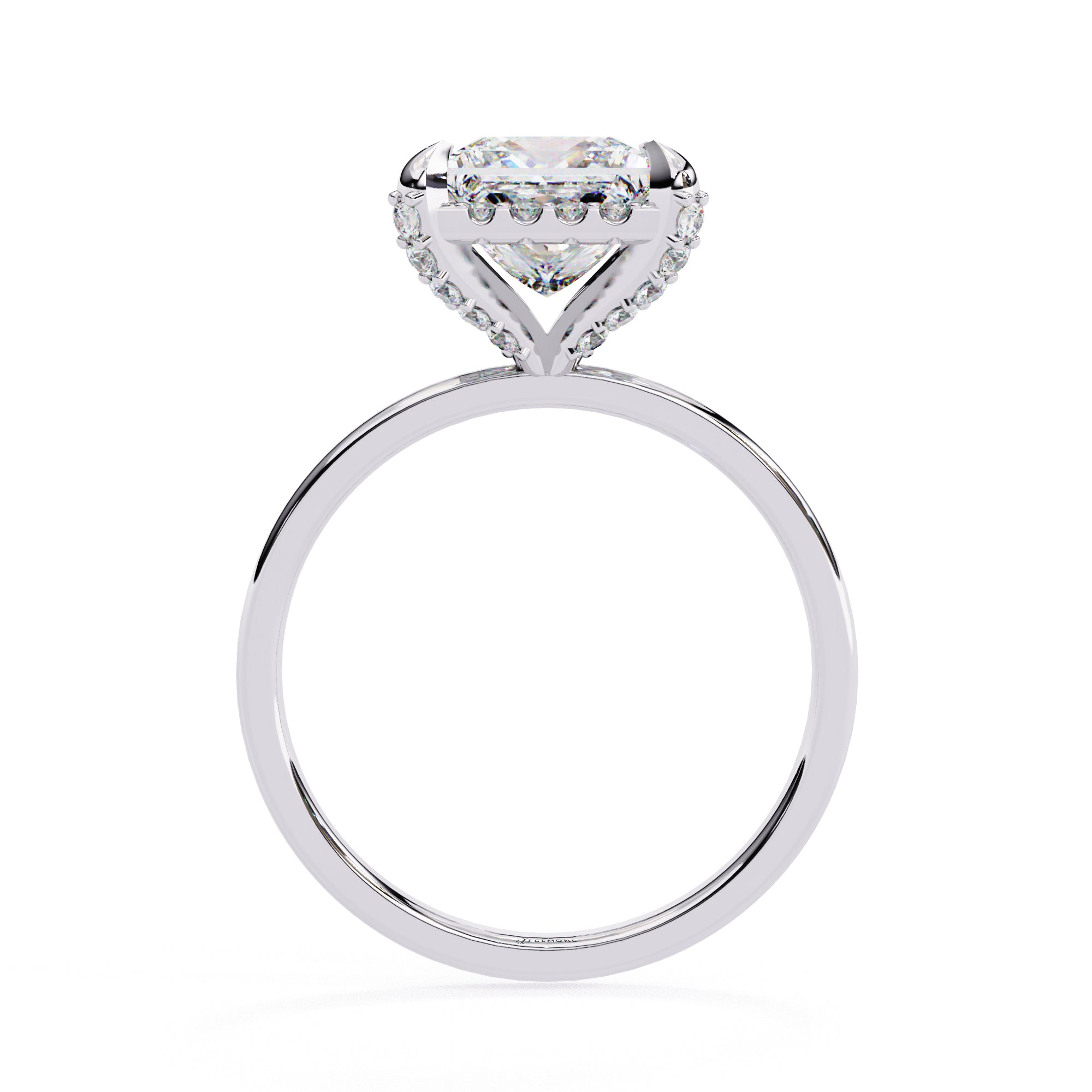 2.26 Carat Princess Cut Halo Lab Created Diamond Ring Lab Diamond Engagement Rings