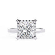2.26 Carat Princess Cut Halo Lab Created Diamond Ring 18K White Gold Lab Diamond Engagement Rings