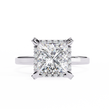 2.20 Carat Princess Cut Halo Lab Diamond Engagement Ring In White Gold