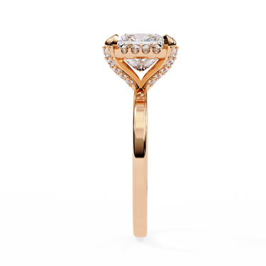 2.20 Carat Princess Cut Halo Lab Diamond Engagement Ring In Rose Gold