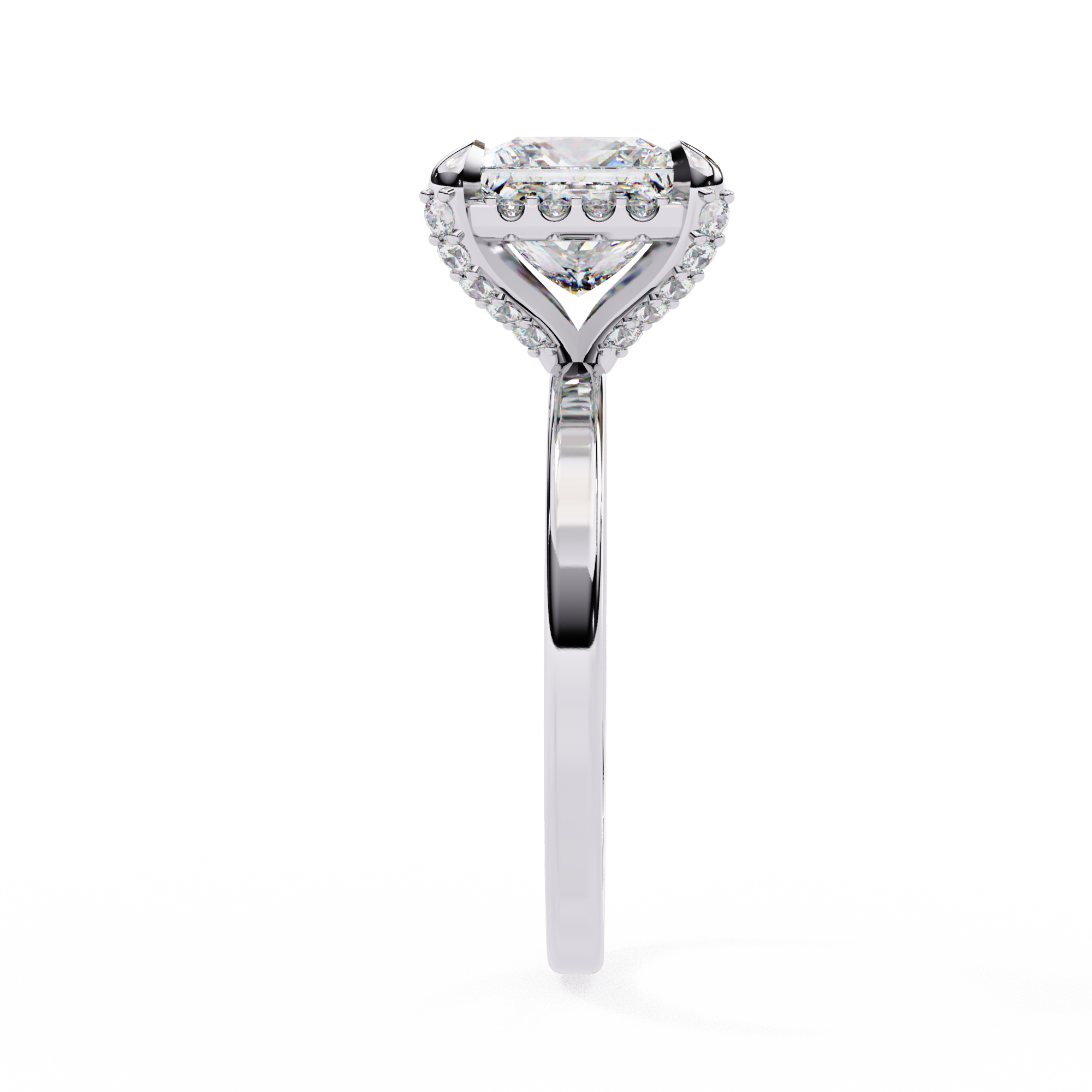 2.26 Carat Princess Cut Halo Lab Created Diamond Ring Lab Diamond Engagement Rings