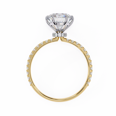 2.20 Carat Round Cut Hidden Halo Lab Diamond Engagement Ring in Yellow Gold