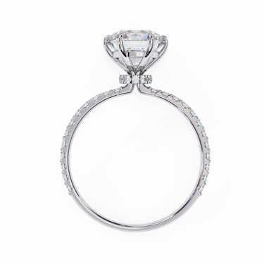 2.20 Carat Round Cut Hidden Halo Lab Diamond Engagement Ring in White Gold