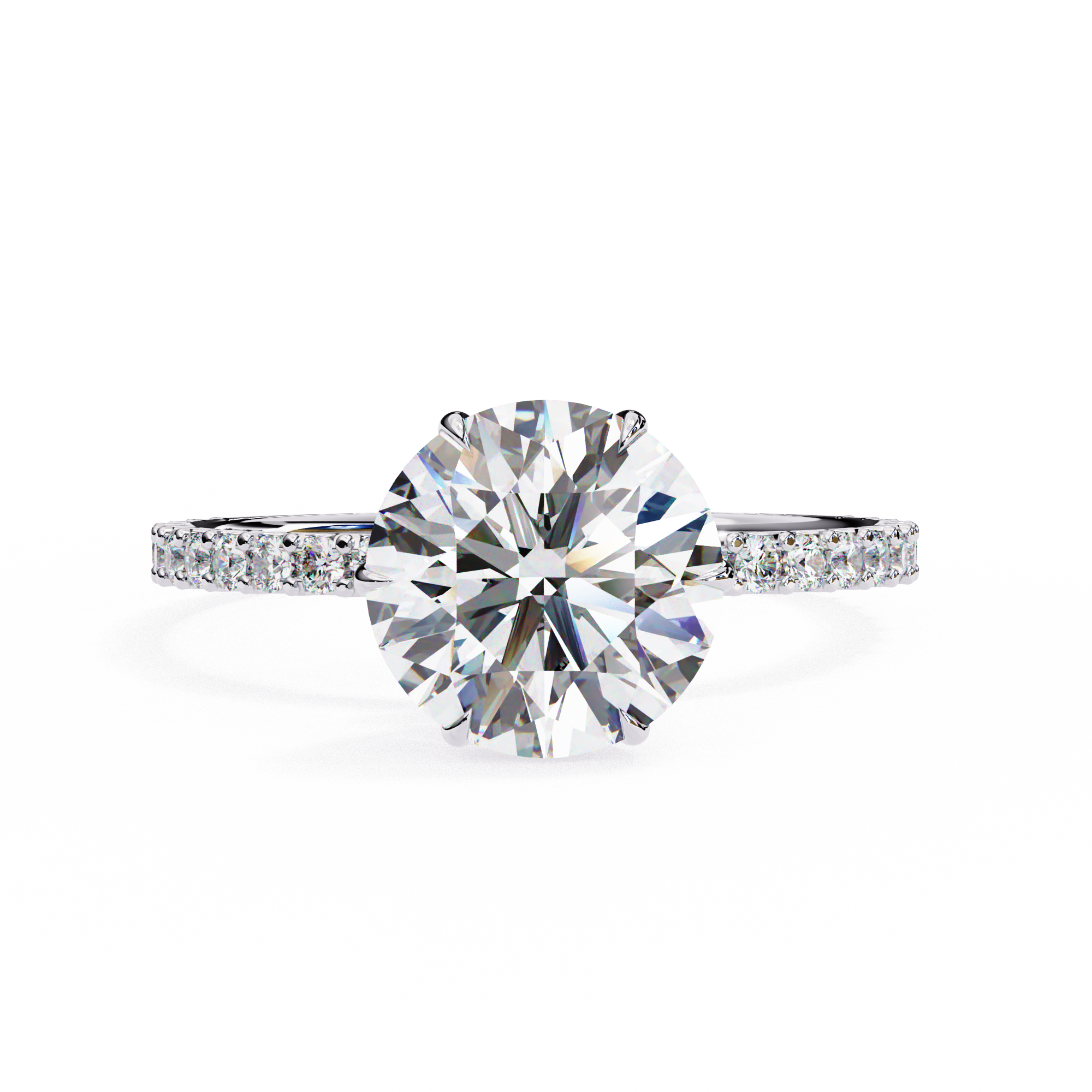 2.35 Ct Lab Created Round Cut Halo Lab Diamond Ring