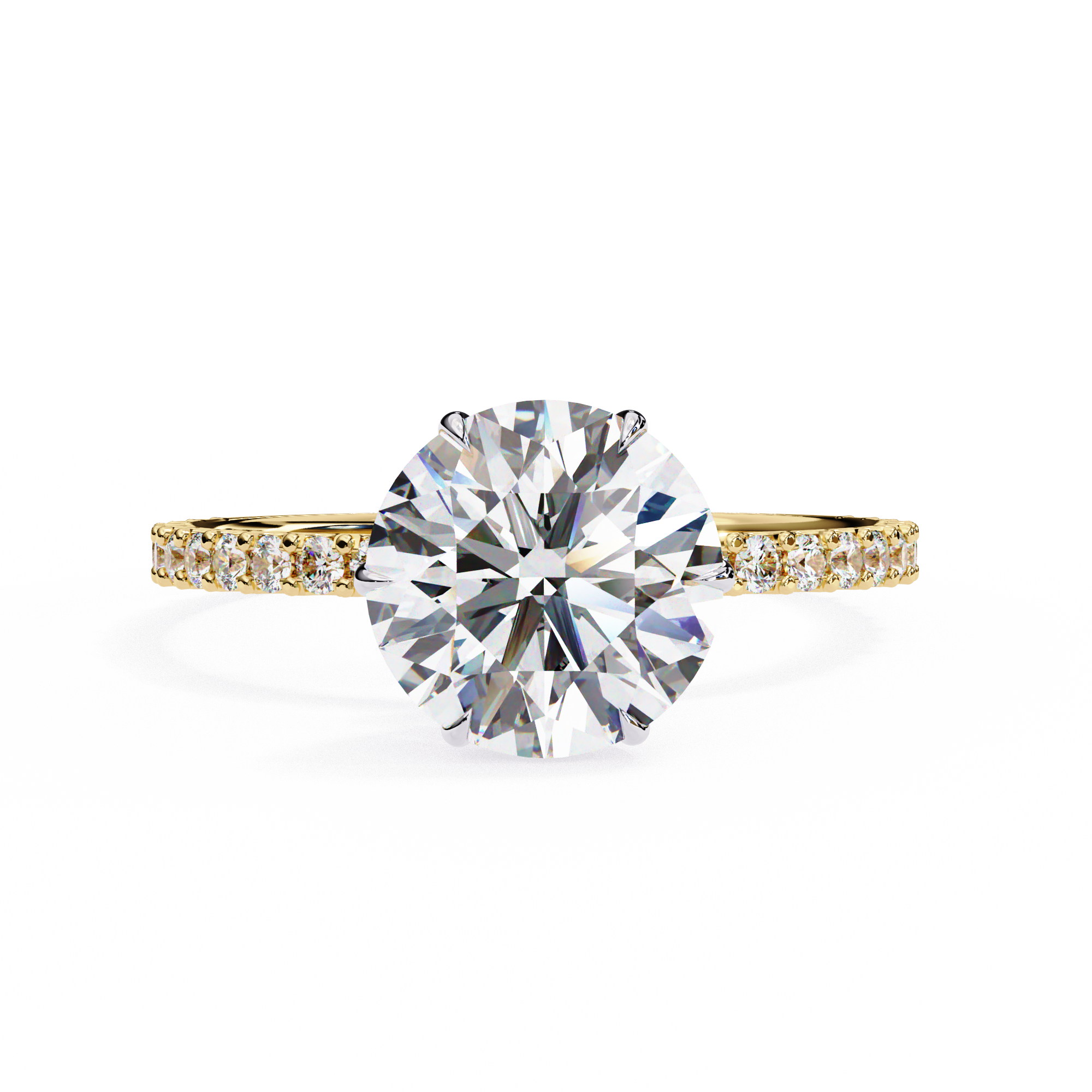 2.35 Ct Lab Created Round Cut Halo Lab Diamond Ring 18K Yellow Gold