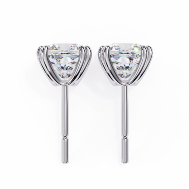 2.24 Carat Cushion Cut Lab Diamond Stud Earrings In White Gold