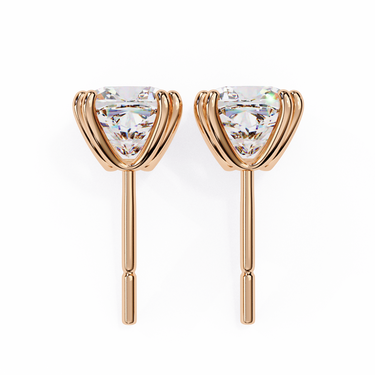 2.24 Carat Cushion Cut Lab Diamond Stud Earrings In Rose Gold