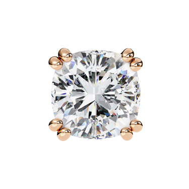 2.24 Carat Cushion Cut Lab Diamond Stud Earrings In Rose Gold