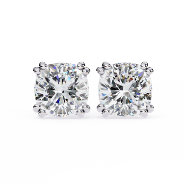 2.24 Carat Cushion Cut Lab Diamond Stud Earrings In White Gold