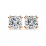 2.24 Carat Cushion Cut Lab Diamond Stud Earrings In Rose Gold