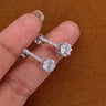 2.26 Carat Round Cut Hidden Halo Moissanite Drop Earrings