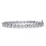 2.26 Carat Round Diamond Tennis Bracelet In White Gold 950 Platinum Natural Diamond