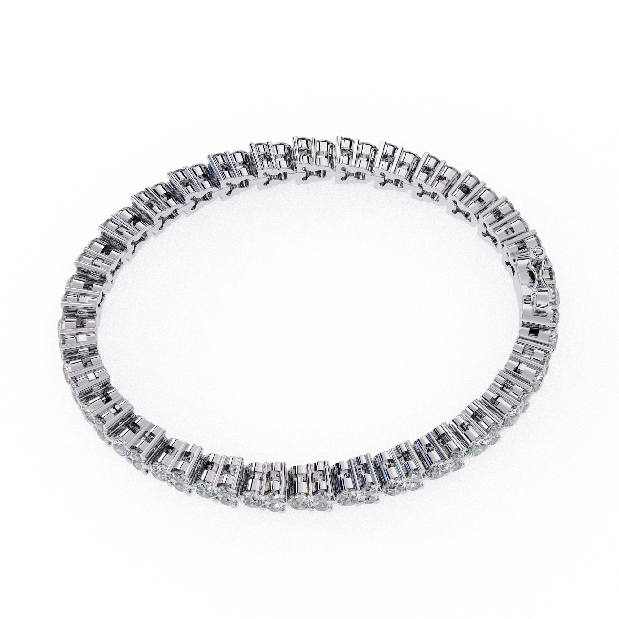 2.26 Carat Round Diamond Tennis Bracelet In White Gold