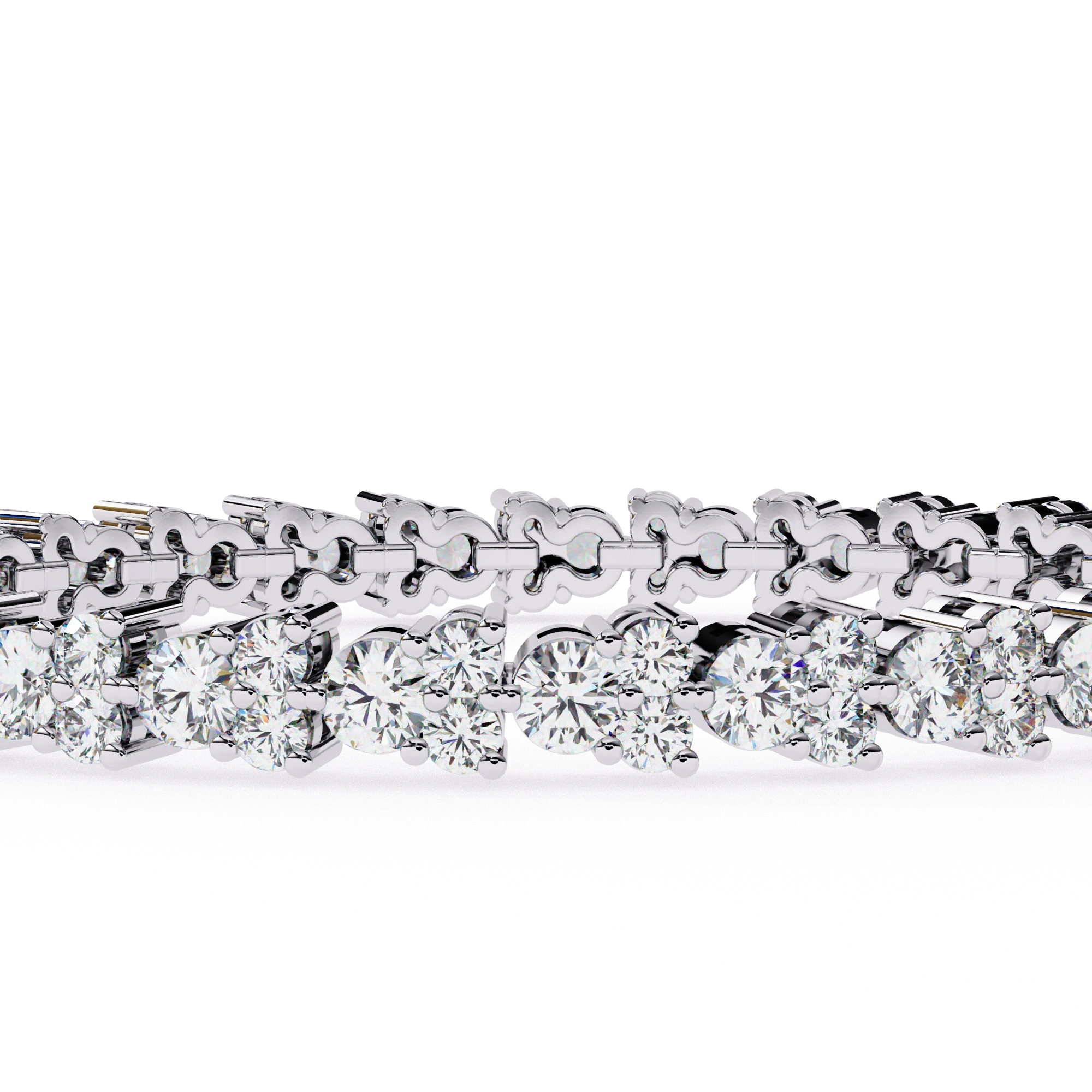 2.26 Carat Round Diamond Tennis Bracelet In White Gold