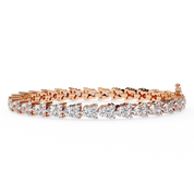 2.26 Carat Round Diamond Tennis Bracelet In White Gold 18K Rose Gold Natural Diamond