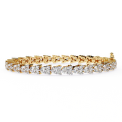 2.26 Carat Round Diamond Tennis Bracelet In White Gold 18K Yellow Gold Natural Diamond