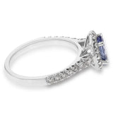 2.30 Carat Oval Tanzanite Gemstone Halo Ring