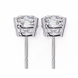 2.33 Carat Cushion Cut Lab Diamond Stud Earrings In White Gold