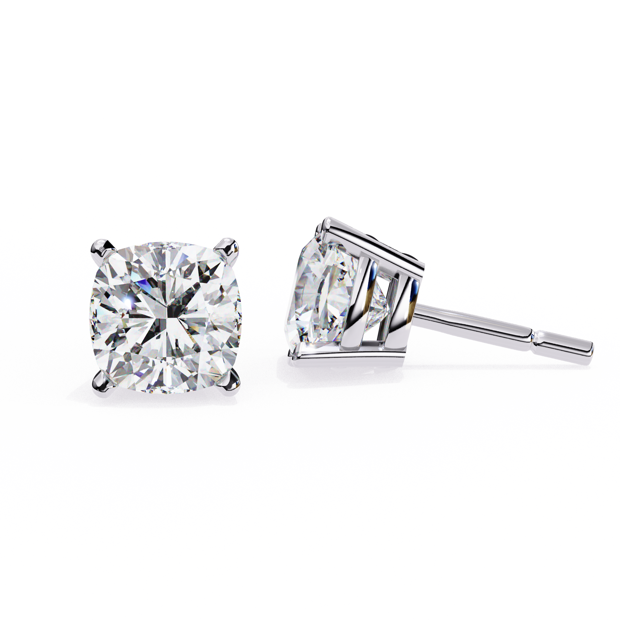 2.50 Ct Cushion Cut Lab Grown Diamond Earrings