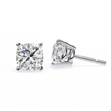 2.33 Carat Cushion Cut Lab Diamond Stud Earrings In White Gold