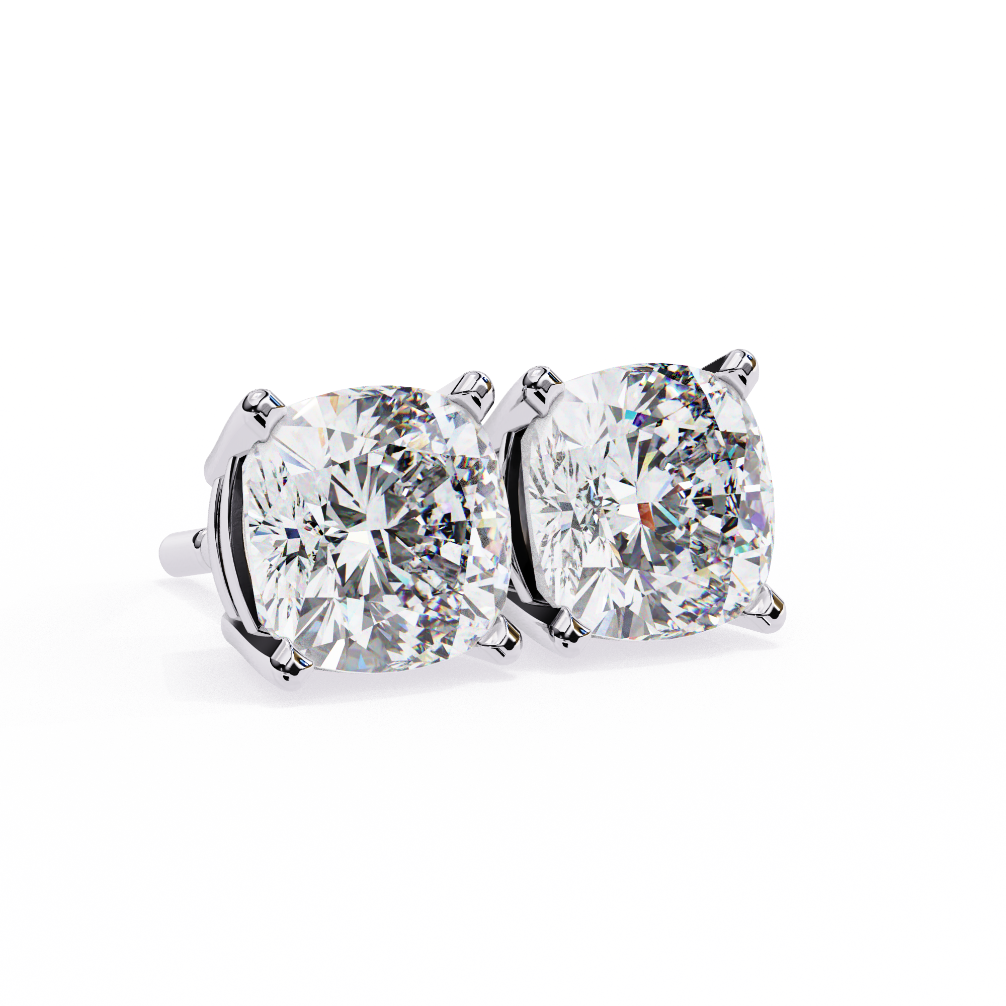2.50 Ct Cushion Cut Lab Grown Diamond Earrings