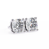 2.33 Carat Cushion Cut Lab Diamond Stud Earrings In White Gold