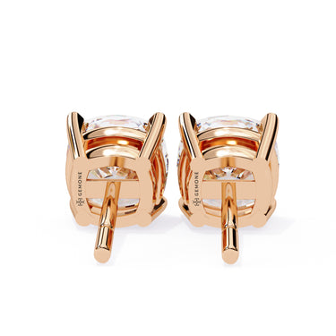 2.33 Carat Cushion Cut Lab Diamond Stud Earrings In Rose Gold