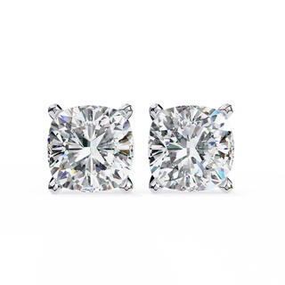 2.33 Carat Cushion Cut Lab Diamond Stud Earrings In White Gold