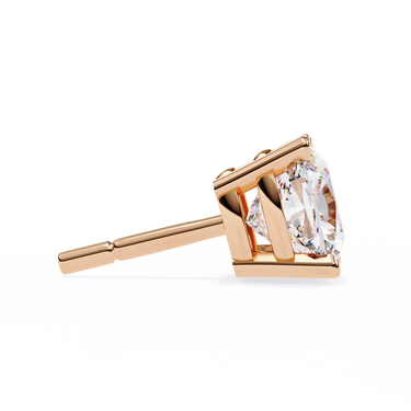 2.33 Carat Cushion Cut Lab Diamond Stud Earrings In Rose Gold