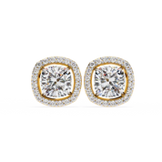 2.34 Carat Round Diamond Halo Stud Earrings for Women Lab Diamond
