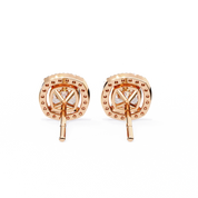 2.34 Carat Round Diamond Halo Stud Earrings for Women