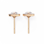 2.34 Carat Round Diamond Halo Stud Earrings for Women