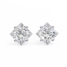 2.40 Carat Princess Cut Lab Diamond Stud Earrings In White Gold