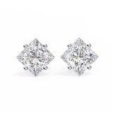 2.40 Carat Princess Cut Lab Diamond Stud Earrings In White Gold