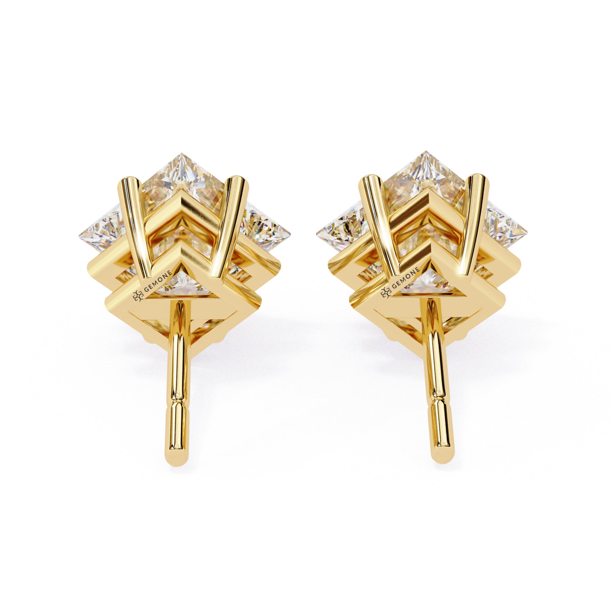 2.50 Ct Princess Cut Lab Diamond Stud Earrings