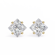 2.50 Ct Princess Cut Lab Diamond Stud Earrings