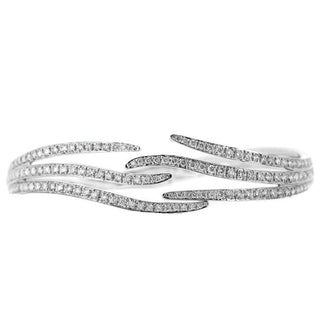 2.40 Carat Round Shape Channel Setting Lab Diamond Bangle Bracelet In White Gold