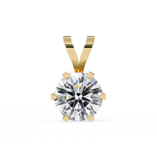 2.43 Ct Lab Round Diamond Solitaire Pendant Yellow Gold