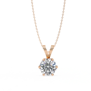 2.43 Ct Lab Round Diamond Solitaire Pendant Yellow Gold Lab Diamond