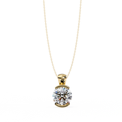 2.43 Ct Round Lab Diamond Bezel Set Pendant in Yellow Gold Lab Diamond