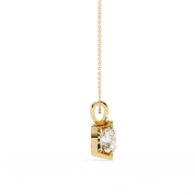 2.43 Ct Round Lab Diamond Bezel Set Pendant in Yellow Gold