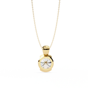 2.43 Ct Round Lab Diamond Bezel Set Pendant in Yellow Gold